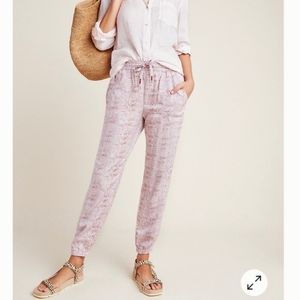 Anthropologie Pink Orana Snakeskin Print Jogger Pants Large